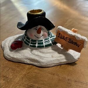 Holiday Snowman Candle Holder